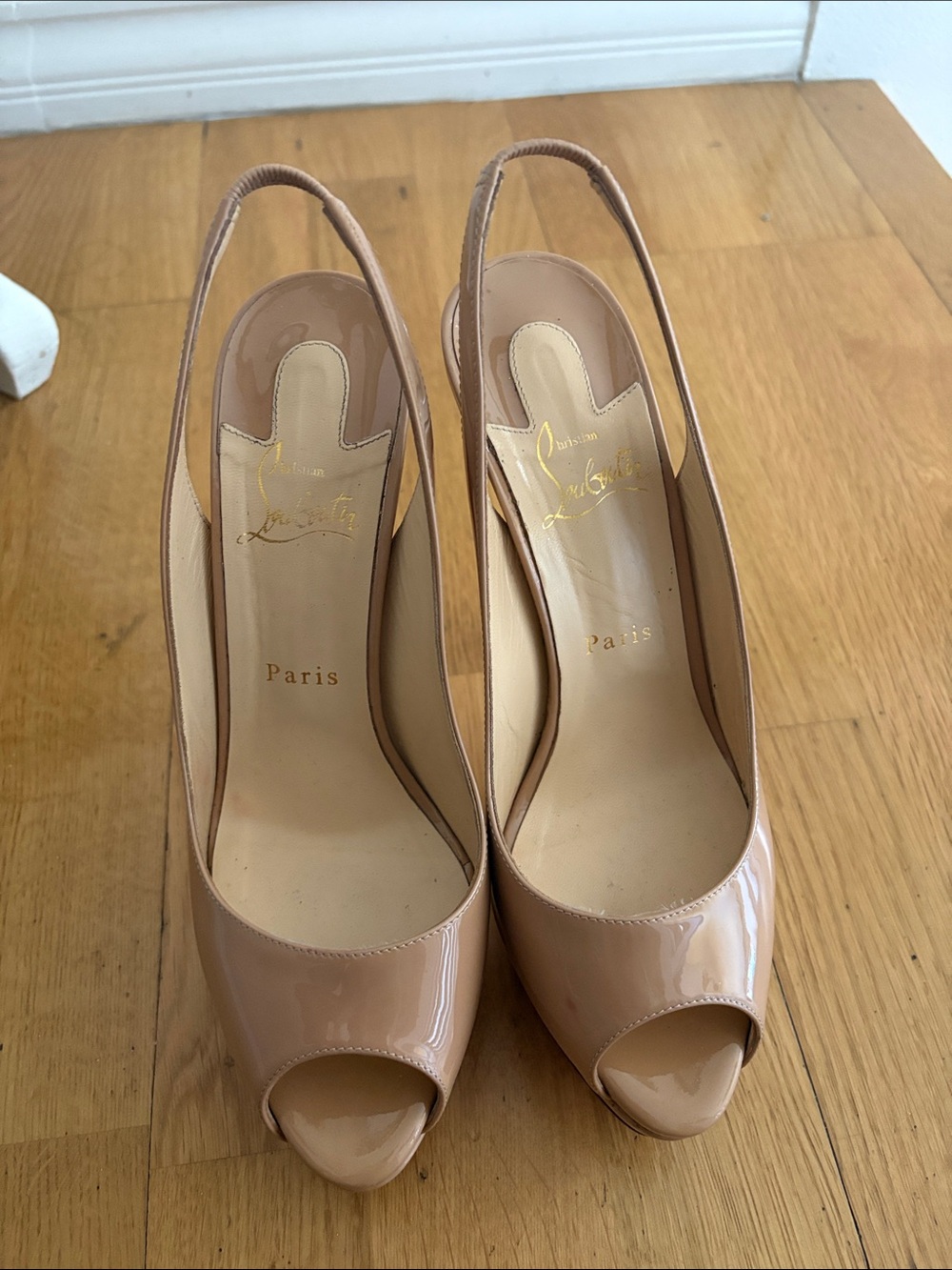 Christian Louboutin Patent Leather Slingback Pumps - Picture 6 of 9